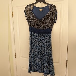 Anthropologie Viola V-neck, A-line dress 100% silk size 10